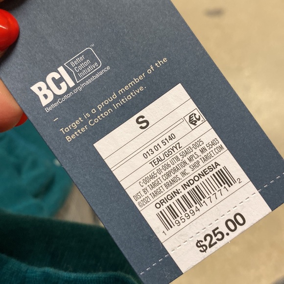 Universal thread high mock neck drop shoulder sleeve sweatshirt teal color sz S - Picture 4 of 4